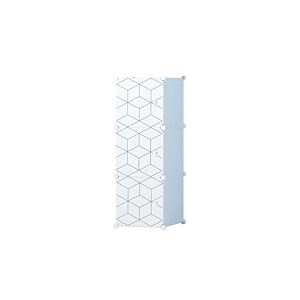 purpleheart 3-door 3-shelf plastic pc collapsible wardrobe finish color - white