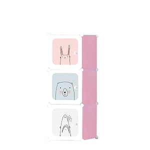 purpleheart 3-door 3-shelf plastic pc collapsible wardrobe finish color - white