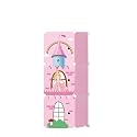 PurpleHeart 3-Door 3-Shelf Plastic PC Collapsible Wardrobe (Finish Color - Pink