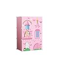 PurpleHeart 6-Door 6-Shelf Plastic PC Collapsible Wardrobe (Finish Color - Pink