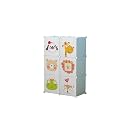PurpleHeart GIBI 6-Door 6-Shelf Plastic PC Collapsible Wardrobe (Finish Color - White