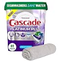 PURPUR Cloth & Cascade Platinum Plus ActionPacs Dishwasher Detergent Pods, Fresh Scent