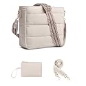 Purses for Women 2PCS Puffer Quilted Crossbody Shoulder Hobo Bags