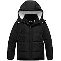 Pursky Boy's Warm Winter Coat Water Resistant Sherpa Outerwear Puffer Jackets With Removable Furry Hood