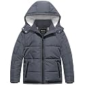 Pursky Boy's Warm Winter Coat Water Resistant Sherpa Outerwear Puffer Jackets With Removable Furry Hood
