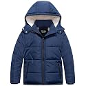 Pursky Boy's Warm Winter Coat Water Resistant Sherpa Outerwear Puffer Jackets With Removable Furry Hood