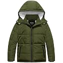 Pursky Boy's Warm Winter Coat Water Resistant Sherpa Outerwear Puffer Jackets With Removable Furry Hood