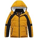 Pursky Boy's Warm Winter Coat Water Resistant Sherpa Outerwear Puffer Jackets With Removable Furry Hood