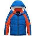 Pursky Boy's Warm Winter Coat Water Resistant Sherpa Outerwear Puffer Jackets With Removable Furry Hood