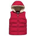 Pursky Girl's and Boy's Hooded Warm Puffer Vest Outerwear Soft Flannel Lined Insulation Waistcoat