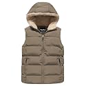 Pursky Girl's and Boy's Hooded Warm Puffer Vest Outerwear Soft Flannel Lined Insulation Waistcoat