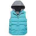 Pursky Girl's and Boy's Warm Puffer Vest Coat Water Resistant Sleeveless Jacket With Detachable Hood for 6-14Y