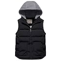Pursky Girl's and Boy's Warm Puffer Vest Coat Water Resistant Sleeveless Jacket With Detachable Hood for 6-14Y