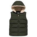 Pursky Girl's and Boy's Hooded Warm Puffer Vest Outerwear Soft Flannel Lined Insulation Waistcoat