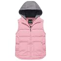 Pursky Girl's and Boy's Warm Puffer Vest Coat Water Resistant Sleeveless Jacket With Detachable Hood for 6-14Y