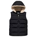Pursky Girl's and Boy's Hooded Warm Puffer Vest Outerwear Soft Flannel Lined Insulation Waistcoat