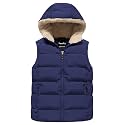 Pursky Girl's and Boy's Hooded Warm Puffer Vest Outerwear Soft Flannel Lined Insulation Waistcoat