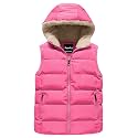 Pursky Girl's and Boy's Hooded Warm Puffer Vest Outerwear Soft Flannel Lined Insulation Waistcoat