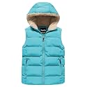 Pursky Girl's and Boy's Hooded Warm Puffer Vest Outerwear Soft Flannel Lined Insulation Waistcoat