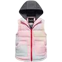 Pursky Girl's and Boy's Warm Puffer Vest Coat Water Resistant Sleeveless Jacket With Detachable Hood for 6-14Y
