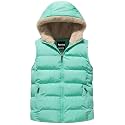 Pursky Girl's and Boy's Hooded Warm Puffer Vest Outerwear Soft Flannel Lined Insulation Waistcoat