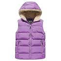 Pursky Girl's and Boy's Hooded Warm Puffer Vest Outerwear Soft Flannel Lined Insulation Waistcoat
