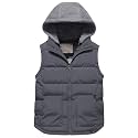 Pursky Girl's and Boy's Warm Puffer Vest Coat Water Resistant Sleeveless Jacket With Detachable Hood for 6-14Y