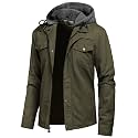 Pursky Men's Canvas Cotton Military Casual Field Jacket Outerwear With Removable Hood