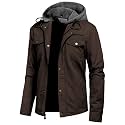 Pursky Men's Canvas Cotton Military Casual Field Jacket Outerwear With Removable Hood