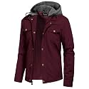 Pursky Men's Canvas Cotton Military Casual Field Jacket Outerwear With Removable Hood