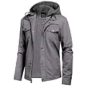 Pursky Men's Canvas Cotton Military Casual Field Jacket Outerwear With Removable Hood