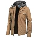 Pursky Men's Canvas Cotton Military Casual Field Jacket Outerwear With Removable Hood