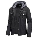 Pursky Men's Canvas Cotton Military Casual Field Jacket Outerwear With Removable Hood