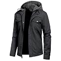 Pursky Men's Canvas Cotton Military Casual Field Jacket Outerwear With Removable Hood