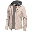 Pursky Men's Canvas Cotton Military Casual Field Jacket Outerwear With Removable Hood