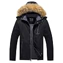 Pursky Men's Waterproof Ski Jacket Winter Snow Coats Fur Hooded Raincoats Parka