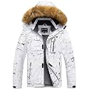 Pursky Men's Waterproof Ski Jacket Winter Snow Coats Fur Hooded Raincoats Parka