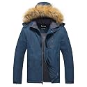 Pursky Men's Waterproof Ski Jacket Winter Snow Coats Fur Hooded Raincoats Parka