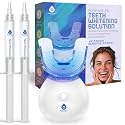 Pursonic Teeth Whitening Kit with 20 Whitening Treatments - Teeth Whitener with 2 Gel Syringes & Led Accelerator Light - Instant Teeth Whitening at Home Remove Stains of Coffee, Smoking & Wine