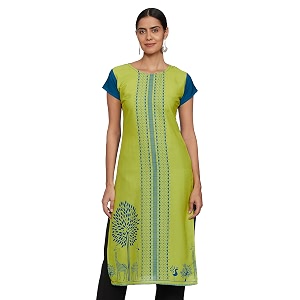 PURVAJA Womens Crepe Regular Kurta