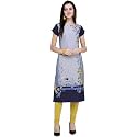 PURVAJA Women39s Crepe Kurta Rhythm-Beige-Print Large