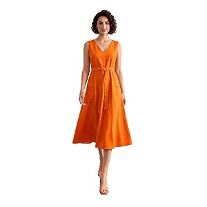 PURVAJA Womens Fit Flared Midi Length