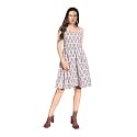 PURVAJA Women39s Polyester Blend A-Line Knee-Length Dress