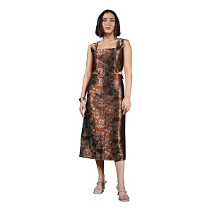 PURVAJA Womens Sleeveless Top Skirt Printed Co-Ords