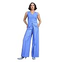 PURVAJA Women39s Sleeveless Vests Trouser Solid Co-Ords