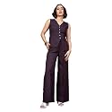 PURVAJA Women39s Sleeveless Vests Trouser Solid Co-Ords