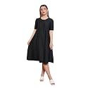 Purvaja Women39s Solid Half Sleeve A-Line Midi