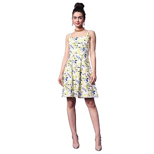 PURVAJA Womens Fit Flare Knee Length