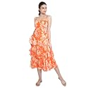 PURVAJA Womens Layered Below Knee Length Dress