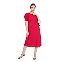 PURVAJA Womens A-Line Below Knee Length Dress